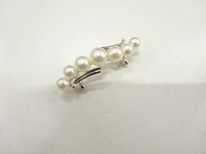 アンティーク　MIKIMOTO　パール・シルバー　帯留め